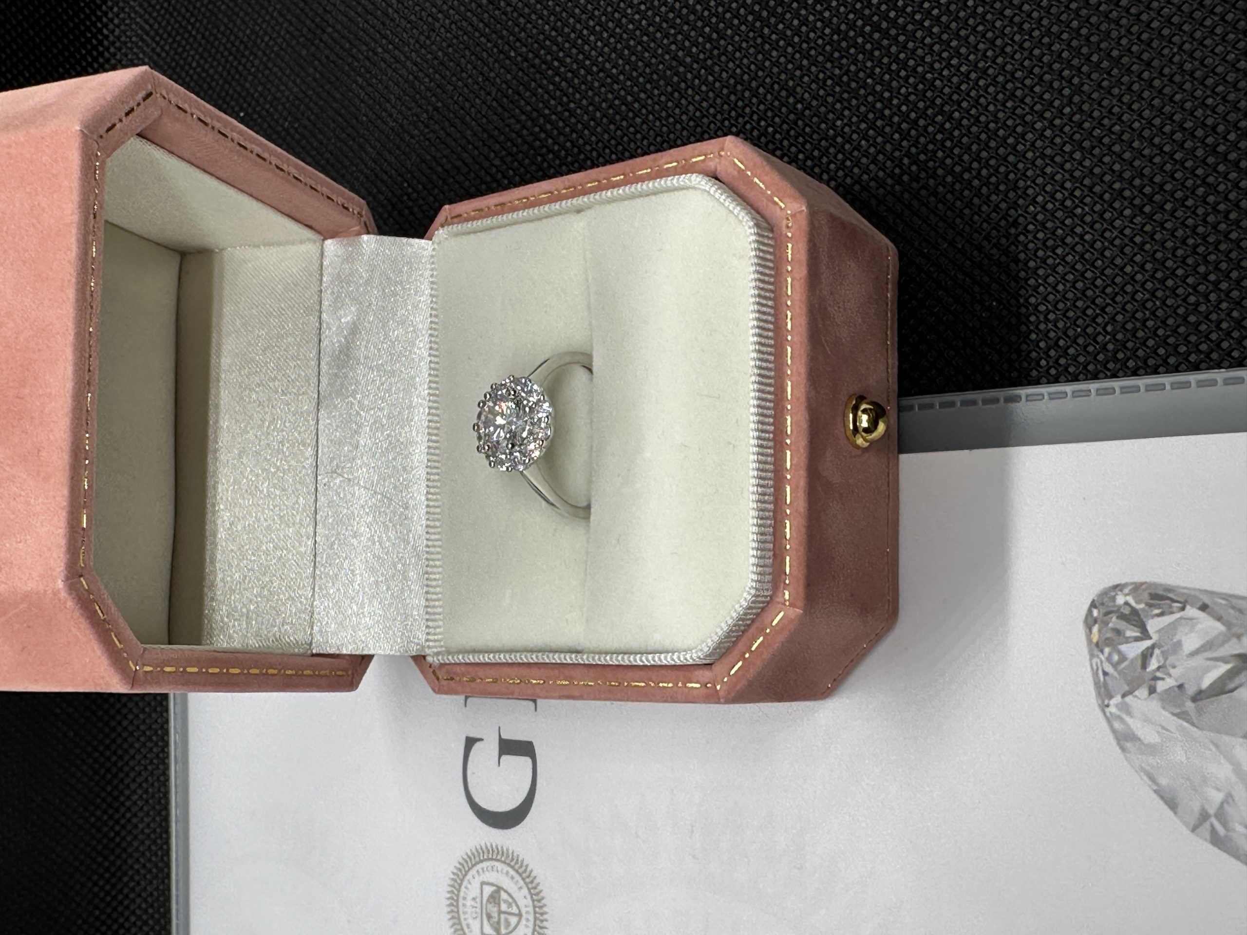 一粒ダイヤネックレス エタニティー リング 天然ダイヤモンド1.01ct GIA証明書 AU750指輪